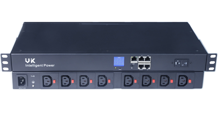 VK Easy Rack PDU, Switched, 1U, 1 Phase, 2.5kW, 250V, 10A, 8x C13 Locking outlets, IEC60320 C14 inlet